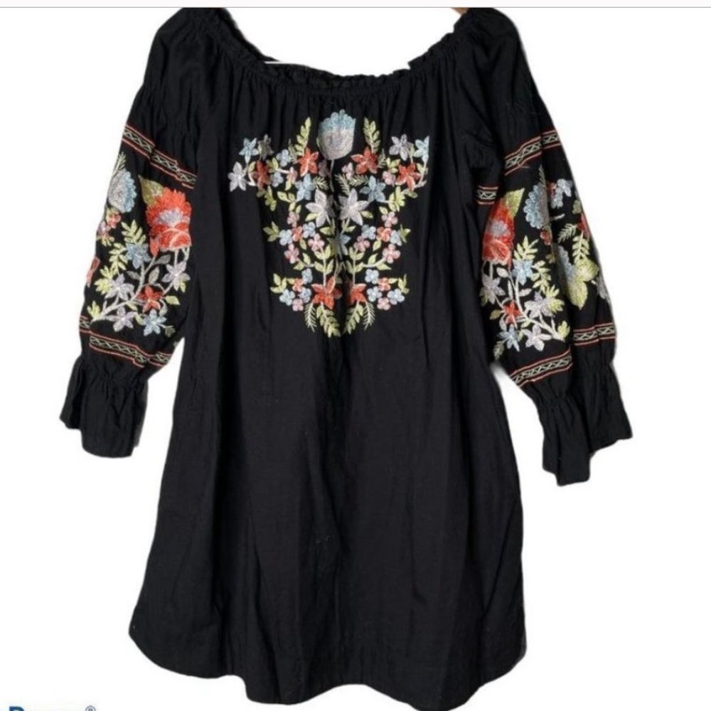 Free People Off The Shoulder Embroidered Dress SIZ